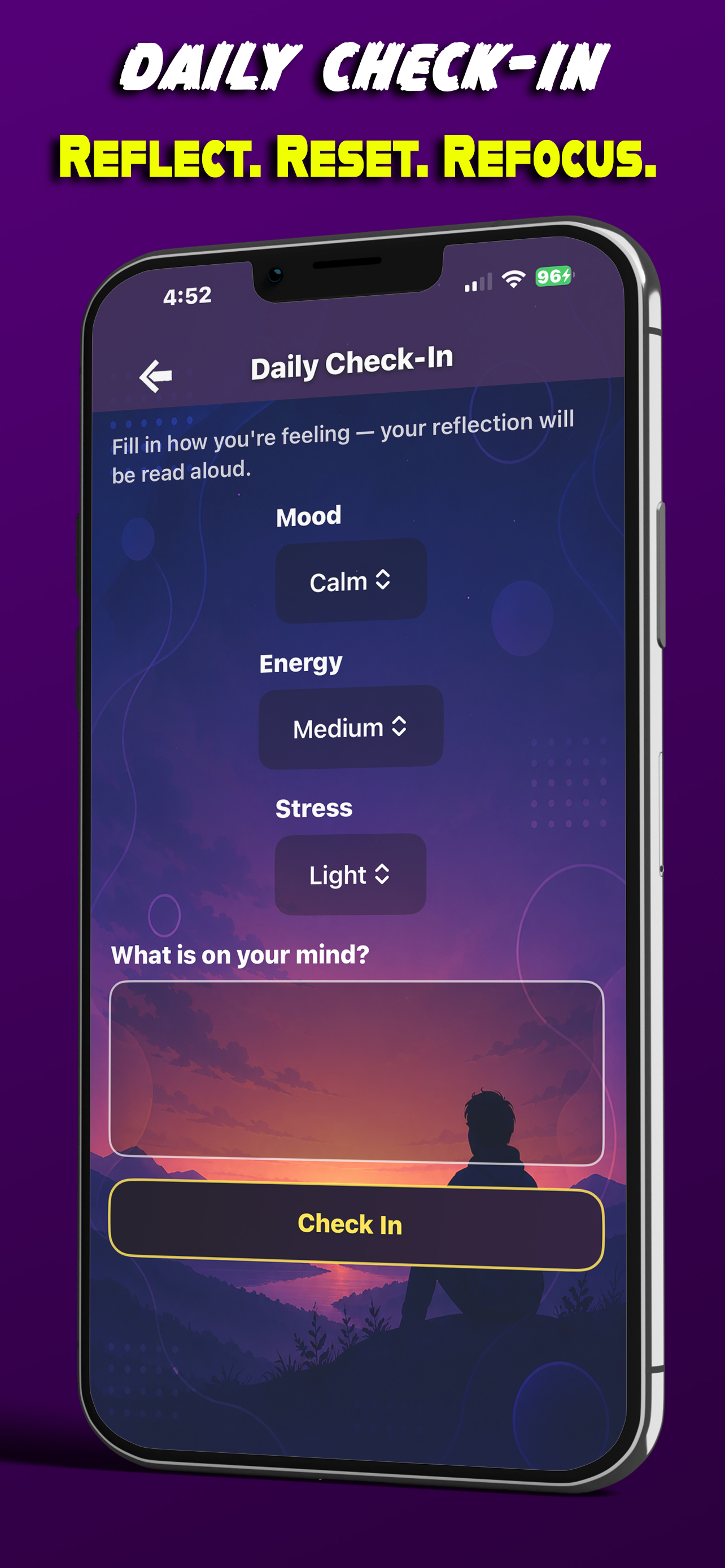 Daily Check-In feature screen